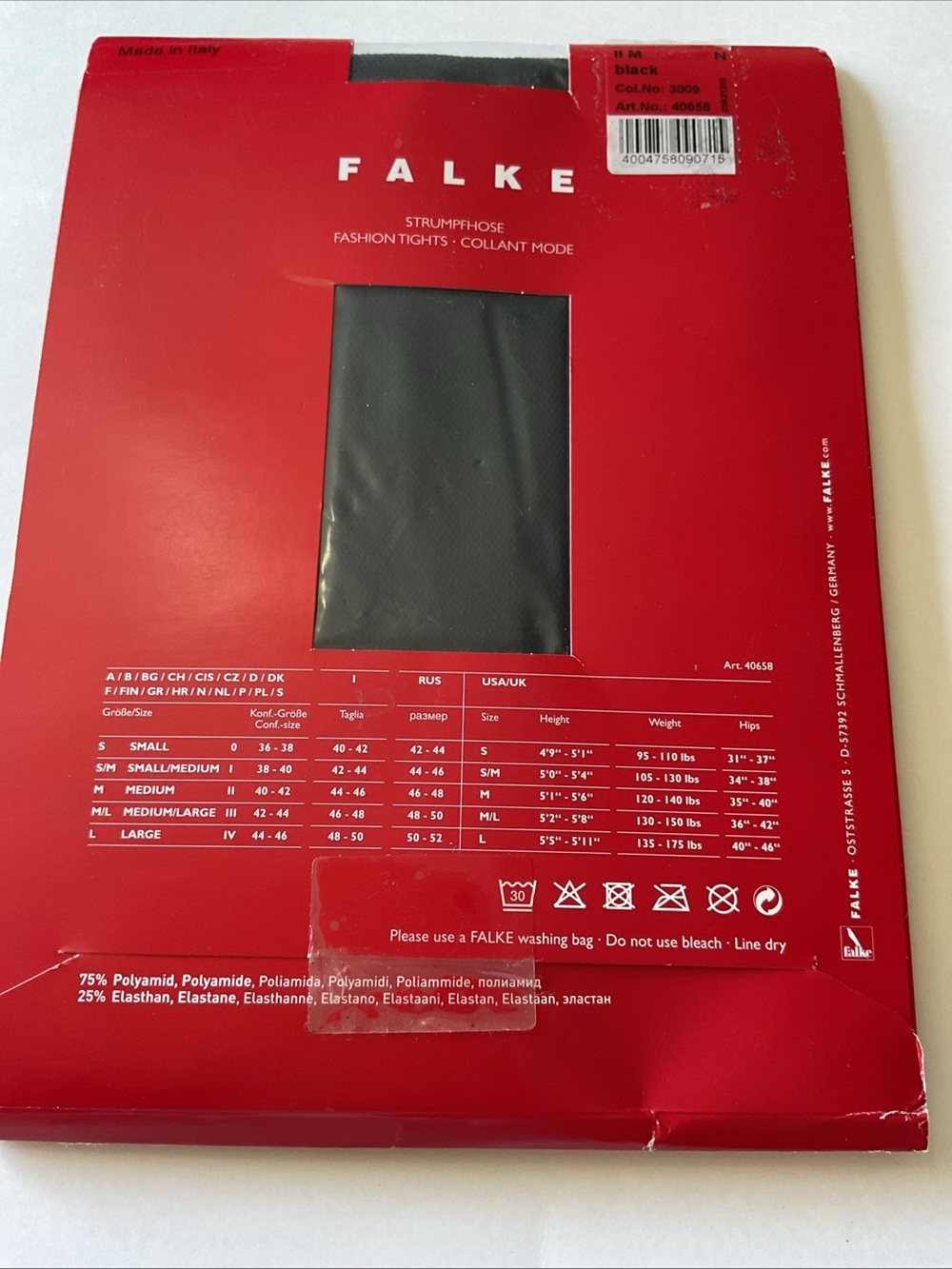 FALKE NET TIGHTS FISHNETS BLACK FISHNETS MEDIUM NWT - Picture 9 of 10